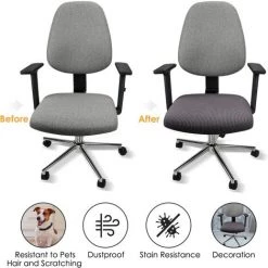 READCLY Housses De Chaise élastiques En élasthanne - Lavables - Pour Chaise De Bureau, Salle à Manger, Bar, Fête De Mariage - Gris -banc et tabouret Soldes Boutique 66650025 3