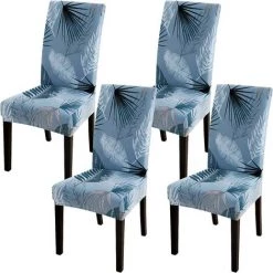 READCLY Housse De Chaise Extensible 4 Pièces Moderne Housse De Salle à Manger Lavable Couverture De Chaise Pour Salle à Manger Bouquet De Mariage Hôtel Décor De Restaurant(,Lot Di 4)