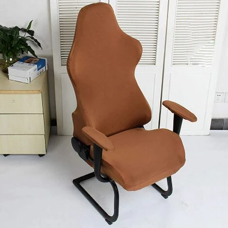 READCLY Housses De Chaise De Gaming - Housse De Chaise De Bureau Extensible - Housse Universelle Anti-poussière Pour Fauteuil De Bureau Rotatif (café-1) 3 READCLY Housses De Chaise De Gaming - Housse De Chaise De Bureau Extensible - Housse Universelle Anti-poussière Pour Fauteuil De Bureau Rotatif (café-1)