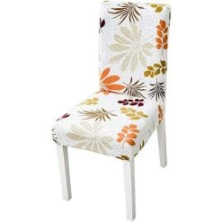READCLY Housse De Chaise 4 PCS Extensible Couverture De Chaise Pour Salle à Manger Lavable Slipcover De Chaise De Salle à Manger Amovible Pour Cuisine, Salle à Manger, Mariage (Feuille)