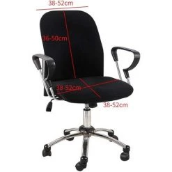 READCLY Housse Chaise Bureau 2 Pièces Soft Home Parts Amovible Lavable Fauteuil Siège Protection Stretch Case Solide Remplacement Split Quatre Saisons(Vin Rouge) -banc et tabouret Soldes Boutique 66650999 3