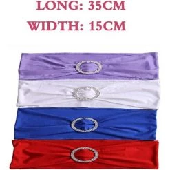 READCLY Bandeau De Chaise élastique à Enfiler Avec Boucle Pour Mariage Nœud De Chaise En Lycra, Rouge, 50PC -banc et tabouret Soldes Boutique 66651538 5