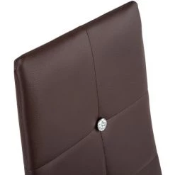 TECTAKE 4 Chaises De Salle à Manger Design Cadre En Acier Dossier à Strass Marron - Cappuccino 11 TECTAKE 4 Chaises De Salle à Manger Design Cadre En Acier Dossier à Strass Marron - Cappuccino -banc et tabouret Soldes Boutique 66849986 5