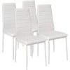 TECTAKE 4 Chaises De Salle à Manger Ou De Cuisine Design épuré Cadre En Acier Blanc - Blanc -banc et tabouret Soldes Boutique 66850995 1
