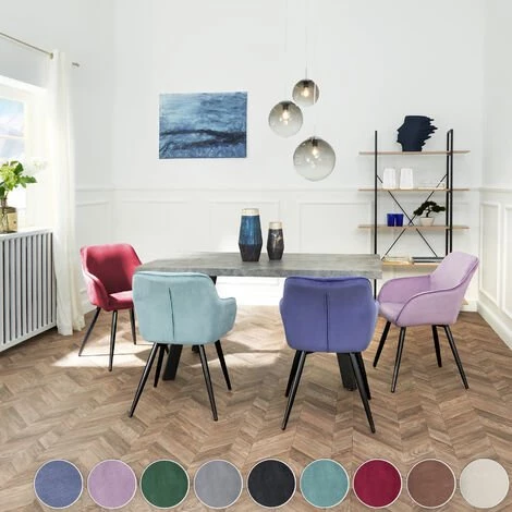 TECTAKE Chaise MARILYN Effet Velours Style Scandinave - Chaise De Salle à Manger, Chaise De Cuisine, Chaise De Salon - Brun-noir 6 TECTAKE Chaise MARILYN Effet Velours Style Scandinave - Chaise De Salle à Manger, Chaise De Cuisine, Chaise De Salon - Brun-noir – Image 4