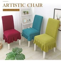 Cisea Housses De Chaise 2 Pièces Pour Protecteur De Chaise Housse Extensible Amovible Lavable Chaise Vert -banc et tabouret Soldes Boutique 66862513 4