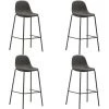 LES TENDANCES Chaises Haute De Bar Tissu Gris Foncé Et Noir Skoza - Lot De 2 -banc et tabouret Soldes Boutique 66883008 1