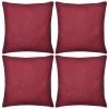 LES TENDANCES Housses De Coussin 4 Pcs Coton Bordeaux 40x40 Cm -banc et tabouret Soldes Boutique 66884147 1