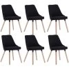 LES TENDANCES Chaise Tissu Noir Et Pieds Bois Massif Ruthe - Lot De 6 2 LES TENDANCES Chaise Tissu Noir Et Pieds Bois Massif Ruthe - Lot De 6 -banc et tabouret Soldes Boutique 66884860 1