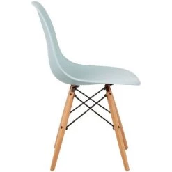 LES TENDANCES Chaise Scandinave Bleu Pastel Et Bois Naturel Bristol - Lot De 2 -banc et tabouret Soldes Boutique 66902299 2
