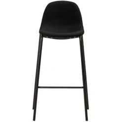 LES TENDANCES Chaise De Bar Tissu Noir Et Pieds Métal Noir Cassie - Lot De 4 -banc et tabouret Soldes Boutique 66902707 3