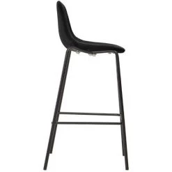 LES TENDANCES Chaise De Bar Tissu Noir Et Pieds Métal Noir Cassie - Lot De 4 -banc et tabouret Soldes Boutique 66902707 5
