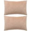 LES TENDANCES Jeu De Coussin 2 Pcs Velours 40 X 60 Cm Beige -banc et tabouret Soldes Boutique 66909611 1