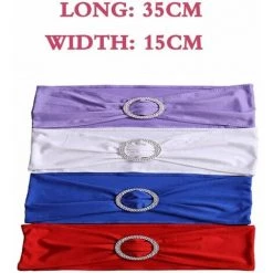 Mobilier D'intérieur 10 Morceaux Bandeau De Chaise élastique à Enfiler Avec Boucle, Pour Mariage, Nœud De Chaise En Lycra, Polyester Et élasthanne., Rouge LangRay -banc et tabouret Soldes Boutique 66991782 5