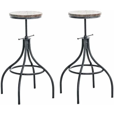 DéCOSHOP26 Set De 2 Tabourets De Bar En Métal Industriel Factory Hauteur Réglable - Or 3 DéCOSHOP26 Set De 2 Tabourets De Bar En Métal Industriel Factory Hauteur Réglable - Or
