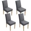 ALMI Housses De Chaise De Salle à Manger Grises. Housses De Chaise De Salle à Manger Amovibles Et Lavables Extensibles. Housses De Siège De Salle à Manger Pour Décorations De La Maison -banc et tabouret Soldes Boutique 67257131 1