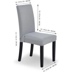 ALMI R Housse De Chaise Extensible 4 Pièces, Housse De Salle à Manger Amovible Lavable Housse De Chaise Pour Salle à Manger Bouquet De Mariage Moderne, Hôtel, Décor De Restaurant (Gris) -banc et tabouret Soldes Boutique 67257720 5