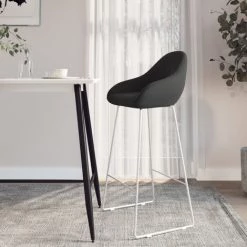 TRUE DEAL Tabouret De Bar Noir Velours