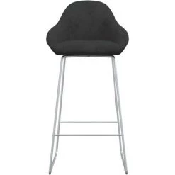 TRUE DEAL Tabouret De Bar Noir Velours -banc et tabouret Soldes Boutique 67304136 3