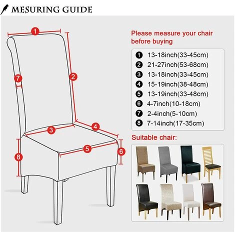 QERSTA Housse De Chaise à Dossier Haut De Taille XL, Impression Extensible, Motif à Carreaux, Housse De Chaise Pour Salle à Manger, Banquet, Hôtel, Décoration D'intérieur, Couleur-348, Paquet De 6 4 QERSTA Housse De Chaise à Dossier Haut De Taille XL, Impression Extensible, Motif à Carreaux, Housse De Chaise Pour Salle à Manger, Banquet, Hôtel, Décoration D'intérieur, Couleur-348, Paquet De 6 – Image 2