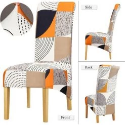 QERSTA Housse De Chaise à Dossier Haut De Taille XL, Impression Extensible, Motif à Carreaux, Housse De Chaise Pour Salle à Manger, Banquet, Hôtel, Décoration D'intérieur, Couleur-348, Paquet De 6 9 QERSTA Housse De Chaise à Dossier Haut De Taille XL, Impression Extensible, Motif à Carreaux, Housse De Chaise Pour Salle à Manger, Banquet, Hôtel, Décoration D'intérieur, Couleur-348, Paquet De 6 -banc et tabouret Soldes Boutique 67313708 3
