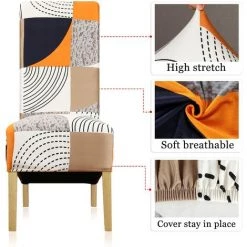 QERSTA Housse De Chaise à Dossier Haut De Taille XL, Impression Extensible, Motif à Carreaux, Housse De Chaise Pour Salle à Manger, Banquet, Hôtel, Décoration D'intérieur, Couleur-348, Paquet De 6 10 QERSTA Housse De Chaise à Dossier Haut De Taille XL, Impression Extensible, Motif à Carreaux, Housse De Chaise Pour Salle à Manger, Banquet, Hôtel, Décoration D'intérieur, Couleur-348, Paquet De 6 -banc et tabouret Soldes Boutique 67313708 4