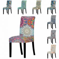 GGNRALNY Housse De Chaise De Salle à Manger Lot De 2, Housses De Protection De Chaise Imprimées Patchwork Stretch Amovibles Élastiques Universelles Pour La Maison, Hôtel (Coutures à Carreaux, 2 Pièces) -banc et tabouret Soldes Boutique 67354485 2