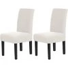 AOUGO Housses De Chaise Pour Salle à Manger Housses De Chaise De Salle à Manger Extensibles Coussins De Chaise Pour Chaises De Salle à Manger Super Fit Protecteur De Chaise De Salle à Manger Housses De Chaise Amovibles Et Lavables Lot De 2, Blanc Cassé -banc et tabouret Soldes Boutique 67370491 1