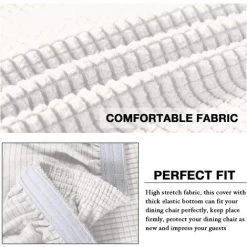 AOUGO Housses De Chaise Pour Salle à Manger Housses De Chaise De Salle à Manger Extensibles Coussins De Chaise Pour Chaises De Salle à Manger Super Fit Protecteur De Chaise De Salle à Manger Housses De Chaise Amovibles Et Lavables Lot De 2, Blanc Cassé -banc et tabouret Soldes Boutique 67370491 4