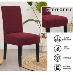 AOUGO Housses De Chaise Pour Salle à Manger Housses De Chaise De Salle à Manger Extensibles Coussins De Chaise Pour Chaises De Salle à Manger Super Fit Protecteur De Chaise De Salle à Manger Housses De Chaise Amovibles Et Lavables Lot De 6, Bordeaux 9 AOUGO Housses De Chaise Pour Salle à Manger Housses De Chaise De Salle à Manger Extensibles Coussins De Chaise Pour Chaises De Salle à Manger Super Fit Protecteur De Chaise De Salle à Manger Housses De Chaise Amovibles Et Lavables Lot De 6, Bordeaux -banc et tabouret Soldes Boutique 67370512 3