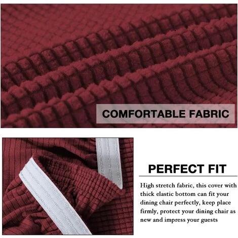 AOUGO Housses De Chaise Pour Salle à Manger Housses De Chaise De Salle à Manger Extensibles Coussins De Chaise Pour Chaises De Salle à Manger Super Fit Protecteur De Chaise De Salle à Manger Housses De Chaise Amovibles Et Lavables Lot De 6, Bordeaux 6 AOUGO Housses De Chaise Pour Salle à Manger Housses De Chaise De Salle à Manger Extensibles Coussins De Chaise Pour Chaises De Salle à Manger Super Fit Protecteur De Chaise De Salle à Manger Housses De Chaise Amovibles Et Lavables Lot De 6, Bordeaux – Image 4