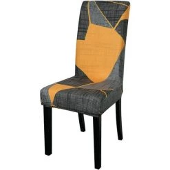 AOUGO Housses De Chaise De Salle à Manger Housses De Chaise De Salle à Manger Extensibles Amovibles Lavables Décoratives Housses De Siège Pour Salle à Manger Maison Mariage Banquet Fête Hôtel (imprimé 05, Paquet De 2)