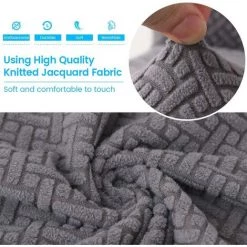 AOUGO Ensemble De Housses De Chaise De Salle à Manger Stretch Spandex Housses De Chaise De Salle à Manger Courtes Amovibles Et Lavables Housses De Protection De Chaise Décoratives Pour Salle à Manger, Maison, Mariage, Banquet, Fête, Décor D'hôtel (gris Tricoté, -banc et tabouret Soldes Boutique 67370529 4