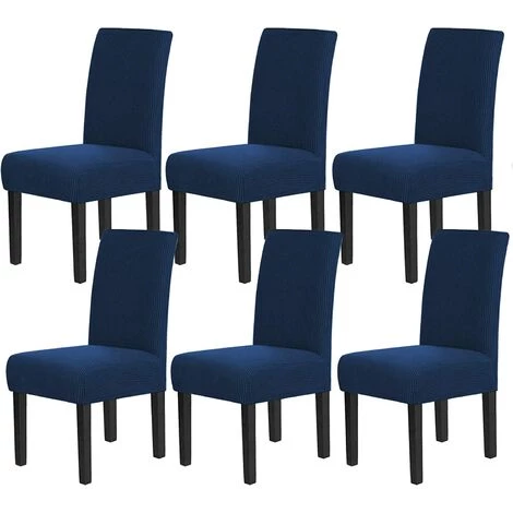 AOUGO Housses De Chaise Pour Salle à Manger Housses De Chaise De Salle à Manger Extensibles Coussins De Chaise Pour Chaises De Salle à Manger Super Fit Protecteur De Chaise De Salle à Manger Housses De Chaise Amovibles Et Lavables Lot De 6, Bleu Marine 3 AOUGO Housses De Chaise Pour Salle à Manger Housses De Chaise De Salle à Manger Extensibles Coussins De Chaise Pour Chaises De Salle à Manger Super Fit Protecteur De Chaise De Salle à Manger Housses De Chaise Amovibles Et Lavables Lot De 6, Bleu Marine