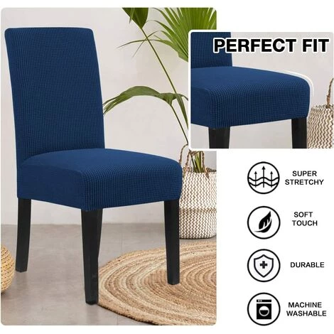 AOUGO Housses De Chaise Pour Salle à Manger Housses De Chaise De Salle à Manger Extensibles Coussins De Chaise Pour Chaises De Salle à Manger Super Fit Protecteur De Chaise De Salle à Manger Housses De Chaise Amovibles Et Lavables Lot De 6, Bleu Marine 5 AOUGO Housses De Chaise Pour Salle à Manger Housses De Chaise De Salle à Manger Extensibles Coussins De Chaise Pour Chaises De Salle à Manger Super Fit Protecteur De Chaise De Salle à Manger Housses De Chaise Amovibles Et Lavables Lot De 6, Bleu Marine – Image 3