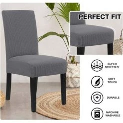 AOUGO Housses De Chaise Pour Salle à Manger Housses De Chaise De Salle à Manger Extensibles Coussins De Chaise Pour Chaises De Salle à Manger Super Fit Protecteur De Chaise De Salle à Manger Housses De Chaise Amovibles Et Lavables Lot De 6, Gris 9 AOUGO Housses De Chaise Pour Salle à Manger Housses De Chaise De Salle à Manger Extensibles Coussins De Chaise Pour Chaises De Salle à Manger Super Fit Protecteur De Chaise De Salle à Manger Housses De Chaise Amovibles Et Lavables Lot De 6, Gris -banc et tabouret Soldes Boutique 67370532 3