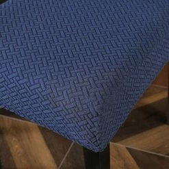 AOUGO Housses De Chaise De Salle à Manger Housses De Chaise De Salle à Manger Tricotées Extensibles Housses De Protection De Chaise Amovibles Et Lavables Pour Salle à Manger, Maison, Mariage, Banquet, Hôtel (bleu Tricoté, Lot De 2) -banc et tabouret Soldes Boutique 67370538 3