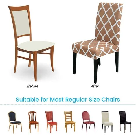 AOUGO Ensemble De Housse De Chaise De Salle à Manger Stretch Spandex Court Housse De Protection Pour Chaise De Salle à Manger Housse De Protection Amovible Pour Salle à Manger Banquet De Mariage (Kaki + Blanc, Lot De 4) 7 AOUGO Ensemble De Housse De Chaise De Salle à Manger Stretch Spandex Court Housse De Protection Pour Chaise De Salle à Manger Housse De Protection Amovible Pour Salle à Manger Banquet De Mariage (Kaki + Blanc, Lot De 4) – Image 5