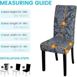 AOUGO Housses De Chaise De Salle à Manger Housses De Chaise De Salle à Manger Extensibles Housses De Protection De Chaise Amovibles Et Lavables Pour Salle à Manger, Mariage, Banquet, Fête, Décor D'hôtel (imprimé 02, Paquet De 2) 10 AOUGO Housses De Chaise De Salle à Manger Housses De Chaise De Salle à Manger Extensibles Housses De Protection De Chaise Amovibles Et Lavables Pour Salle à Manger, Mariage, Banquet, Fête, Décor D'hôtel (imprimé 02, Paquet De 2) -banc et tabouret Soldes Boutique 67370565 4