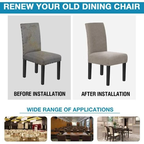 AOUGO Housses De Chaise Pour Salle à Manger Housses De Chaise De Salle à Manger Extensibles Coussins De Chaise Pour Chaises De Salle à Manger Super Fit Protecteur De Chaise De Salle à Manger Housses De Chaise Amovibles Et Lavables Lot De 2, Taupe 7 AOUGO Housses De Chaise Pour Salle à Manger Housses De Chaise De Salle à Manger Extensibles Coussins De Chaise Pour Chaises De Salle à Manger Super Fit Protecteur De Chaise De Salle à Manger Housses De Chaise Amovibles Et Lavables Lot De 2, Taupe – Image 5