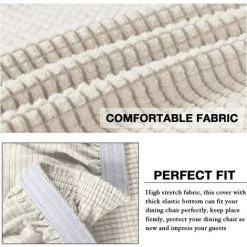 AOUGO Housses De Chaise Pour Salle à Manger Housses De Chaise De Salle à Manger Extensibles Coussins De Chaise Pour Chaises De Salle à Manger Super Fit Protecteur De Chaise De Salle à Manger Housses De Chaise Amovibles Et Lavables Lot De 2, Biscotti Beige -banc et tabouret Soldes Boutique 67370593 4