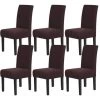 AOUGO Housses De Chaise Pour Salle à Manger Housses De Chaise De Salle à Manger Extensibles Coussins De Chaise Pour Chaises De Salle à Manger Super Fit Protecteur De Chaise De Salle à Manger Housses De Chaise Amovibles Et Lavables Lot De 6, Marron -banc et tabouret Soldes Boutique 67371139 1