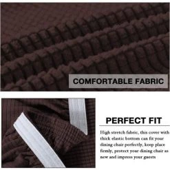 AOUGO Housses De Chaise Pour Salle à Manger Housses De Chaise De Salle à Manger Extensibles Coussins De Chaise Pour Chaises De Salle à Manger Super Fit Protecteur De Chaise De Salle à Manger Housses De Chaise Amovibles Et Lavables Lot De 6, Marron -banc et tabouret Soldes Boutique 67371139 4
