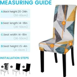 AOUGO Housses De Chaise De Salle à Manger Housses De Chaise De Salle à Manger Extensibles Housses De Protection De Chaise Amovibles Et Lavables Pour Salle à Manger, Maison, Mariage, Banquet, Hôtel (imprimé 06, Lot De 2) 9 AOUGO Housses De Chaise De Salle à Manger Housses De Chaise De Salle à Manger Extensibles Housses De Protection De Chaise Amovibles Et Lavables Pour Salle à Manger, Maison, Mariage, Banquet, Hôtel (imprimé 06, Lot De 2) -banc et tabouret Soldes Boutique 67371143 3