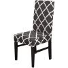 AOUGO Ensemble De Housses De Chaise De Salle à Manger Stretch Spandex Housses De Chaise De Salle à Manger Courtes Amovibles Et Lavables Housses De Protection De Chaise Décoratives Pour Salle à Manger Maison Mariage Banquet Fête Hôtel Décor (Blanc + Noir, Lot De