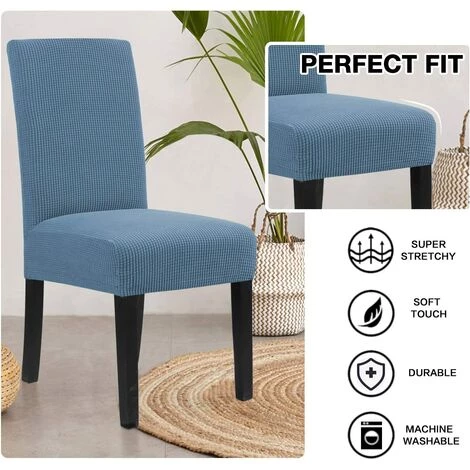 AOUGO Housses De Chaise Pour Salle à Manger Housses De Chaise De Salle à Manger Extensibles Coussins De Chaise Pour Chaises De Salle à Manger Super Fit Protecteur De Chaise De Salle à Manger Housses De Chaise Amovibles Et Lavables Lot De 6, Bleu Poussiéreux 5 AOUGO Housses De Chaise Pour Salle à Manger Housses De Chaise De Salle à Manger Extensibles Coussins De Chaise Pour Chaises De Salle à Manger Super Fit Protecteur De Chaise De Salle à Manger Housses De Chaise Amovibles Et Lavables Lot De 6, Bleu Poussiéreux – Image 3