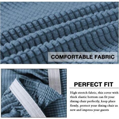 AOUGO Housses De Chaise Pour Salle à Manger Housses De Chaise De Salle à Manger Extensibles Coussins De Chaise Pour Chaises De Salle à Manger Super Fit Protecteur De Chaise De Salle à Manger Housses De Chaise Amovibles Et Lavables Lot De 6, Bleu Poussiéreux 6 AOUGO Housses De Chaise Pour Salle à Manger Housses De Chaise De Salle à Manger Extensibles Coussins De Chaise Pour Chaises De Salle à Manger Super Fit Protecteur De Chaise De Salle à Manger Housses De Chaise Amovibles Et Lavables Lot De 6, Bleu Poussiéreux – Image 4