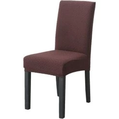 AOUGO Housses De Chaise De Salle à Manger Extensibles En Jacquard Tricotées Housses De Chaise Décoratives Amovibles Et Lavables Pour Salle à Manger, Banquet, Cérémonie De Mariage (café, Paquet De 2)