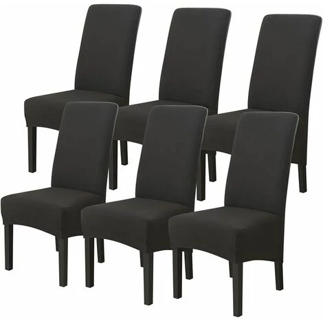 Cisea Housses De Chaises 6 Pièces Grand Taille Noir,Housses Pour Chaises De Salle A Manger Universelle, Couverture Couvre De Chaise Salon Moderne Pour Mariage Reunion 3 Cisea Housses De Chaises 6 Pièces Grand Taille Noir,Housses Pour Chaises De Salle A Manger Universelle, Couverture Couvre De Chaise Salon Moderne Pour Mariage Reunion