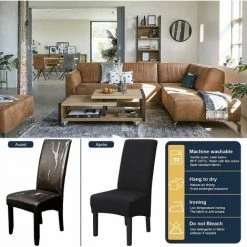 Cisea Housses De Chaises 6 Pièces Grand Taille Noir,Housses Pour Chaises De Salle A Manger Universelle, Couverture Couvre De Chaise Salon Moderne Pour Mariage Reunion 9 Cisea Housses De Chaises 6 Pièces Grand Taille Noir,Housses Pour Chaises De Salle A Manger Universelle, Couverture Couvre De Chaise Salon Moderne Pour Mariage Reunion -banc et tabouret Soldes Boutique 67416709 3